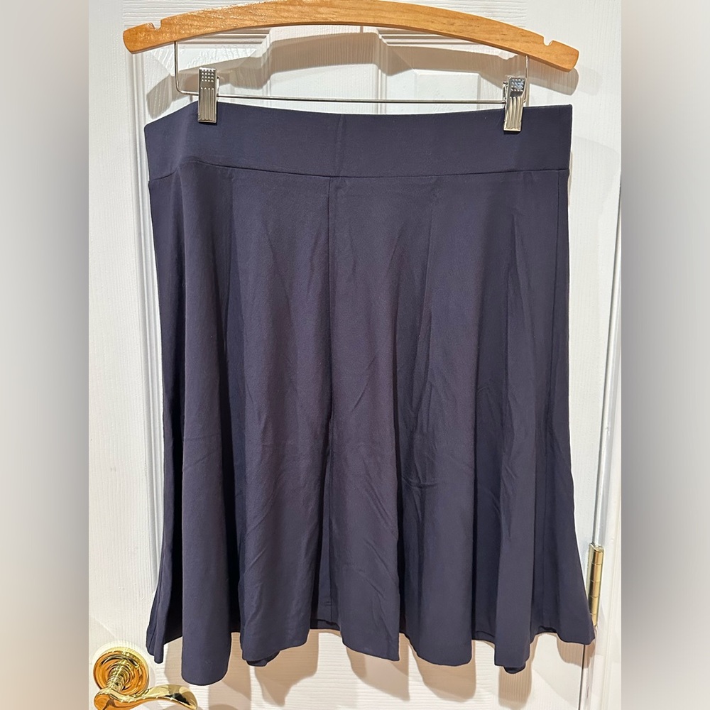 LOFT, Large, Grey, Knee Length, A-line Skirt